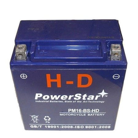 POWERSTAR PowerStar pm16-bs-hd-kw12 Replacement Battery for YTX16-BS-1; FTH16-BS-1; FTZ16-BS-1; CYTX16-BS-1; UTX16-1; XTAX16-BS-1; X16-BS-1; 12V16-B pm16-bs-hd-kw12